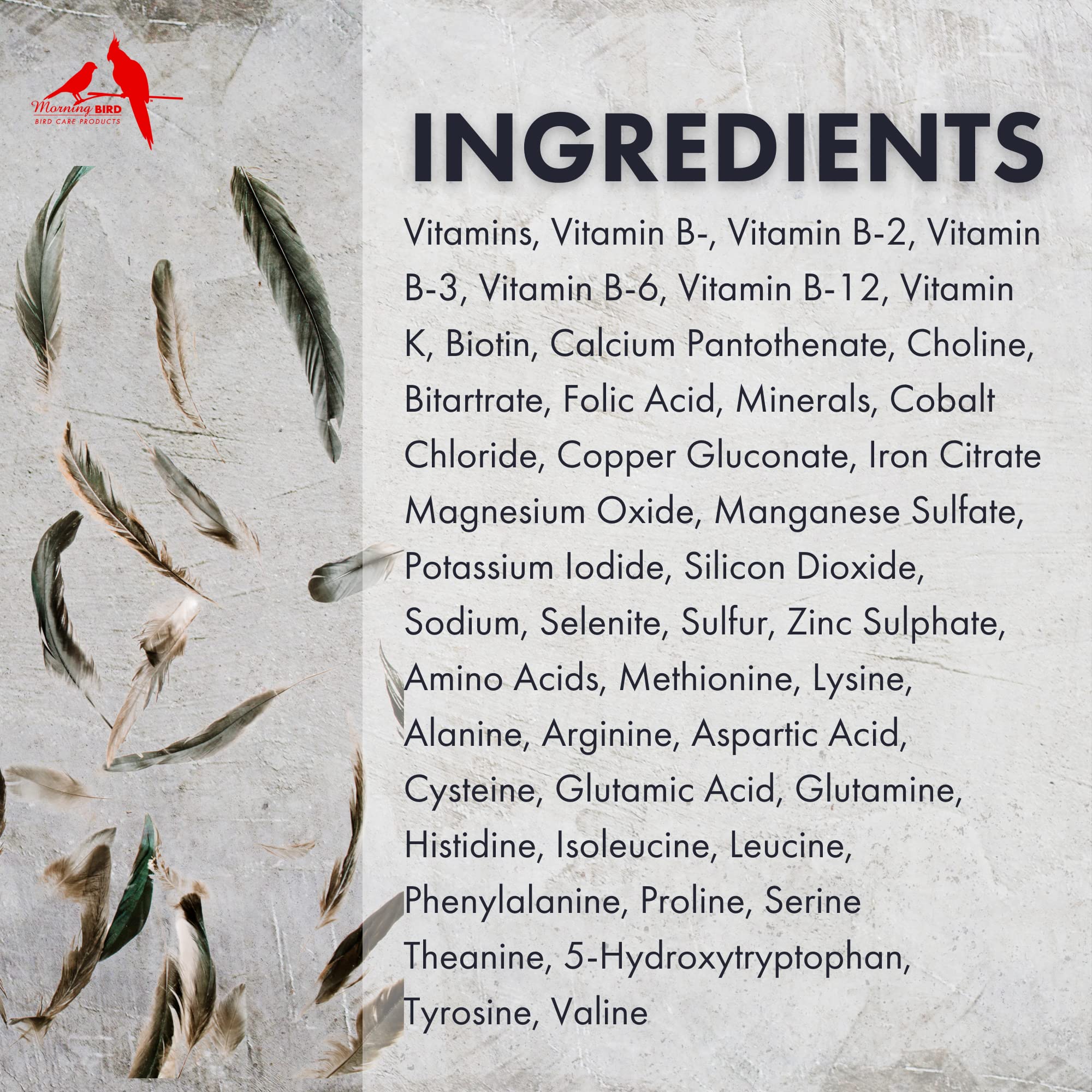 Morning Bird Feather Fast, Dietary Supplement for Moulting Birds, Mix with Bird Food, 16 oz